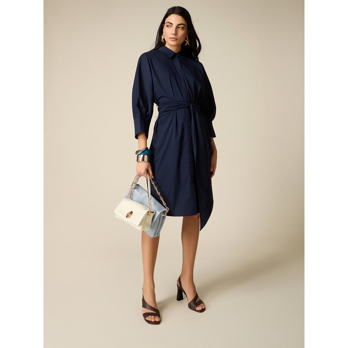 Robe avec ceinture bleu, OLTRE