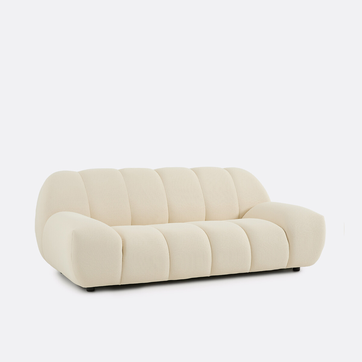 Canapé droit, 3 places, en tissu matelassé, NURIA ecru, LA REDOUTE INTERIEURS