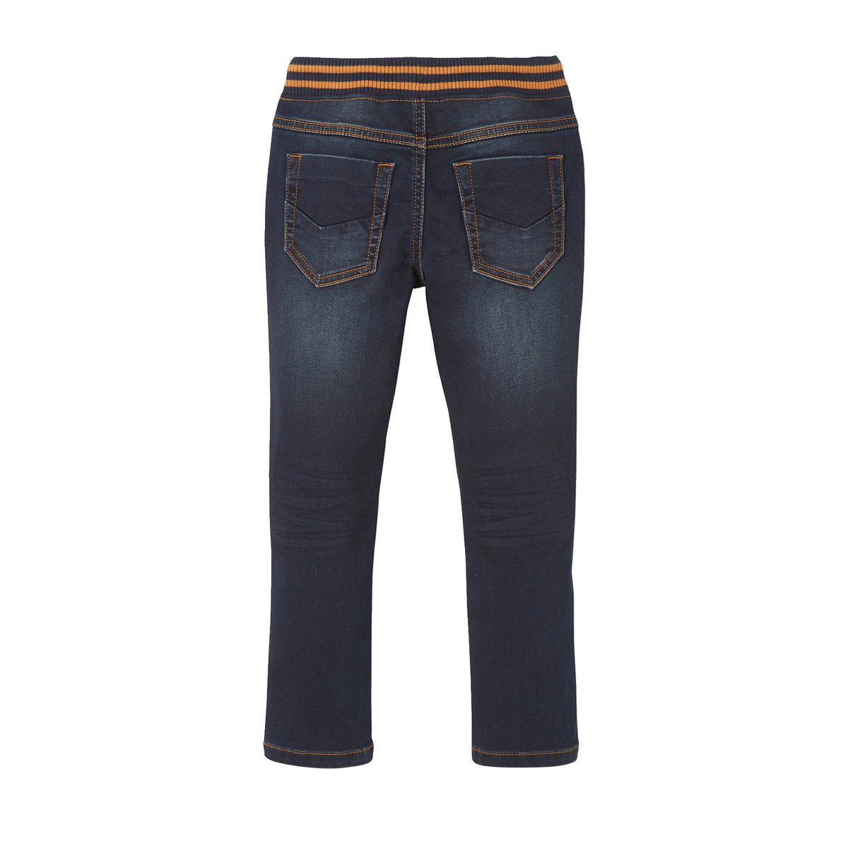 Pantalon droit en molleton effet denim brut fonce, VERTBAUDET