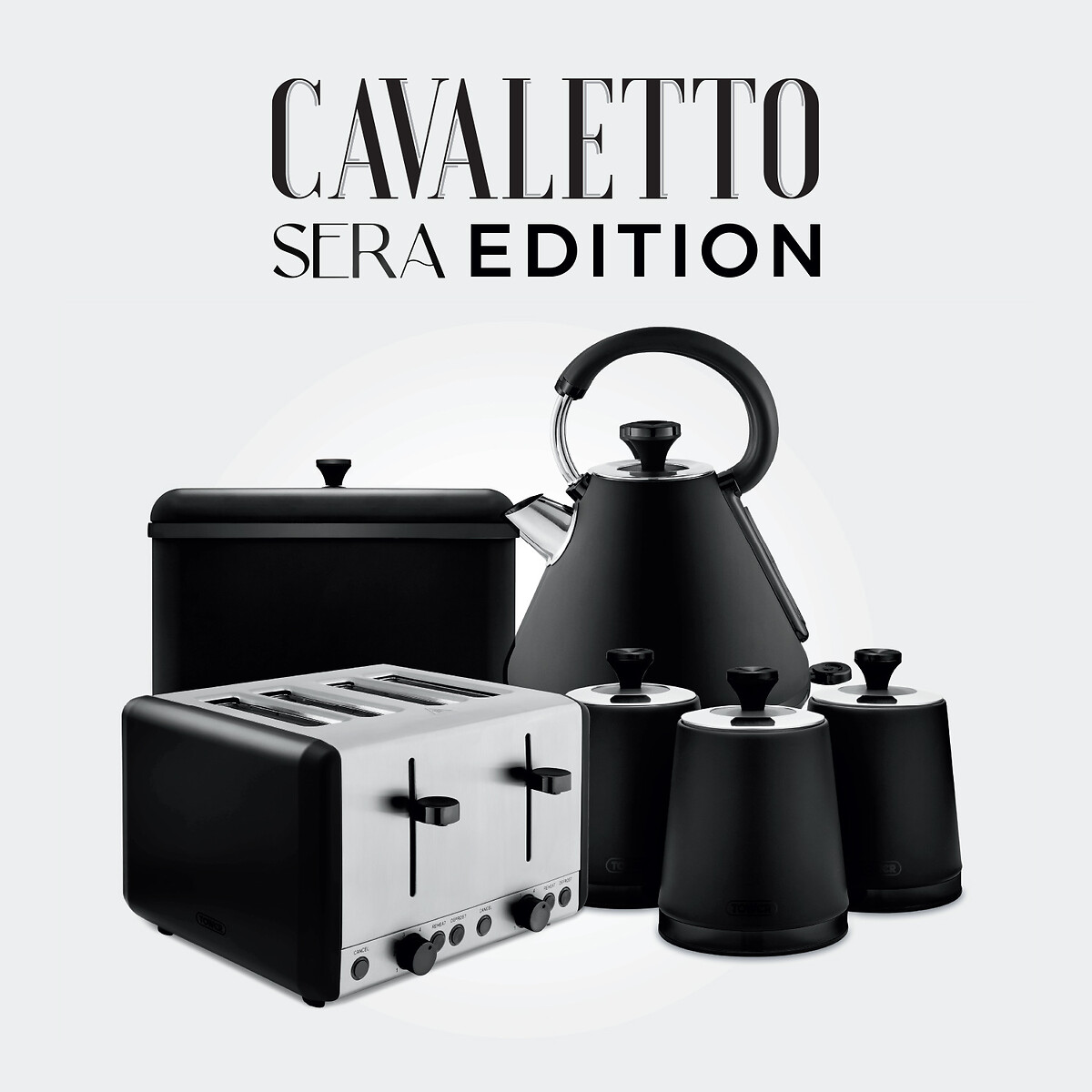 Sera Bread Bin with Smoked Trim black, TOWER
