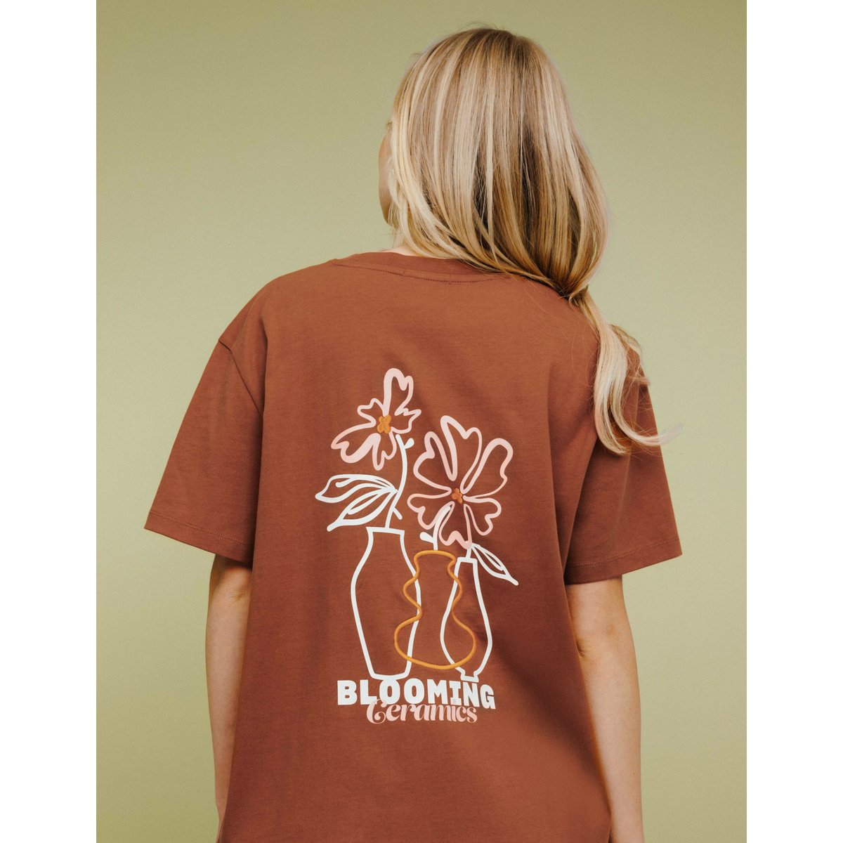 T-shirt imprimé devant / dos camel, BZB