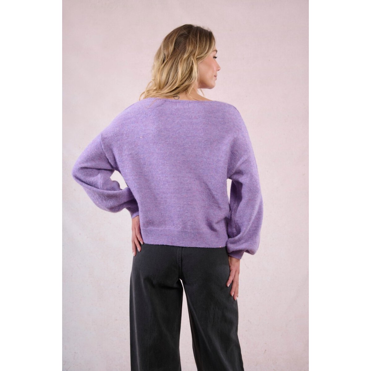 Oversized Sequined Jumper light purple, MOLLY BRACKEN