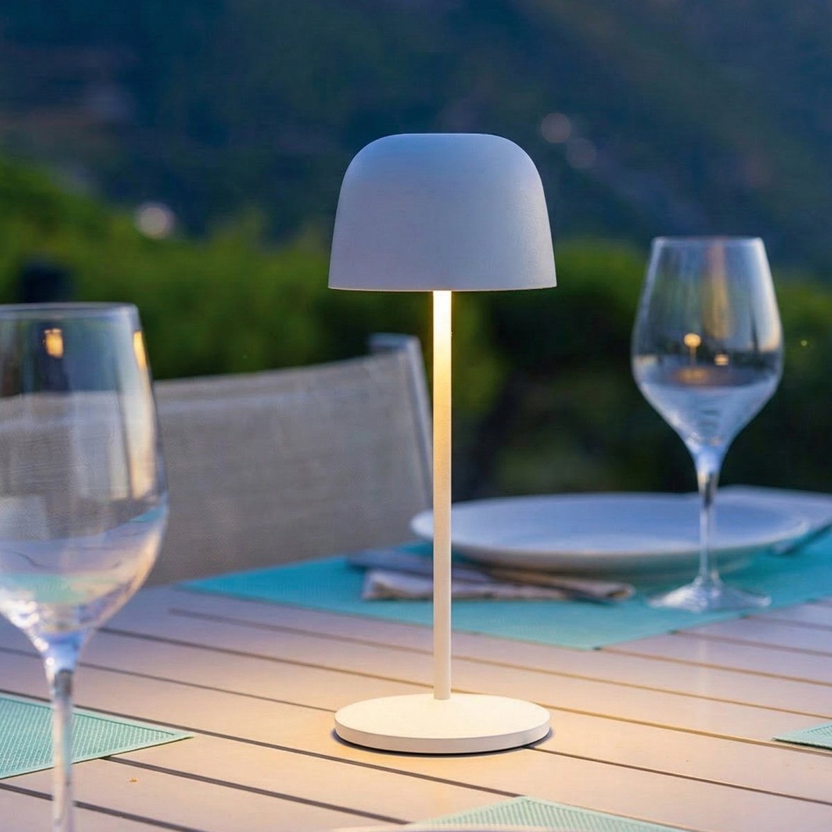 Lot de 6 Lampes de table avec socle 6x SOPHIA blanc, LUMISKY