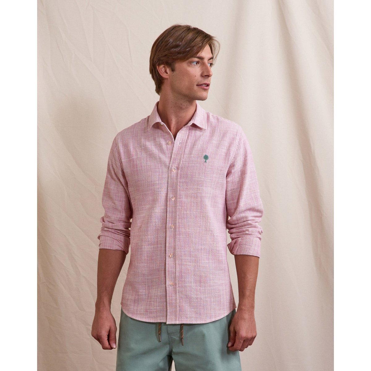 Chemise IRATY écru et rose, FAGUO