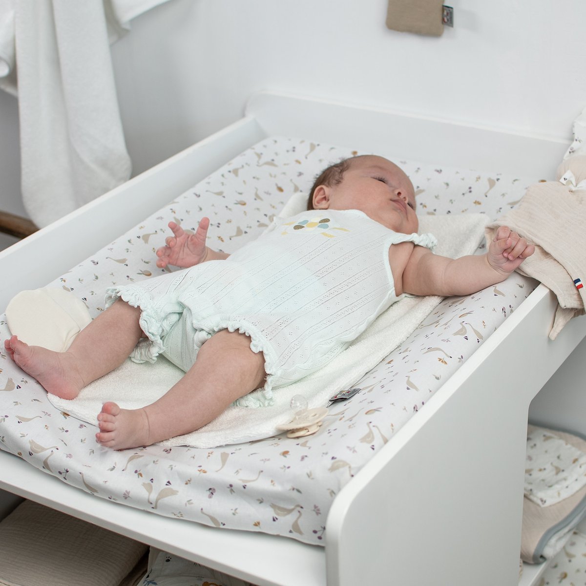 Housse de matelas à langer avec tapis SIDONIA sidonia, beige, écru, blanc, SEVIRA KIDS