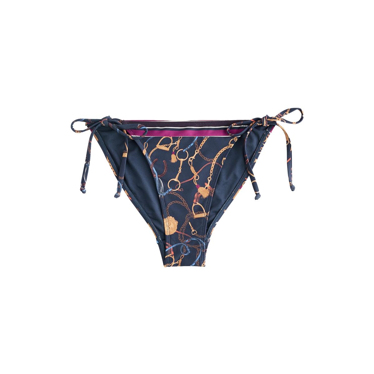 Bas de bikini noué sur les côtés blanc imprimé équestre, NEXT