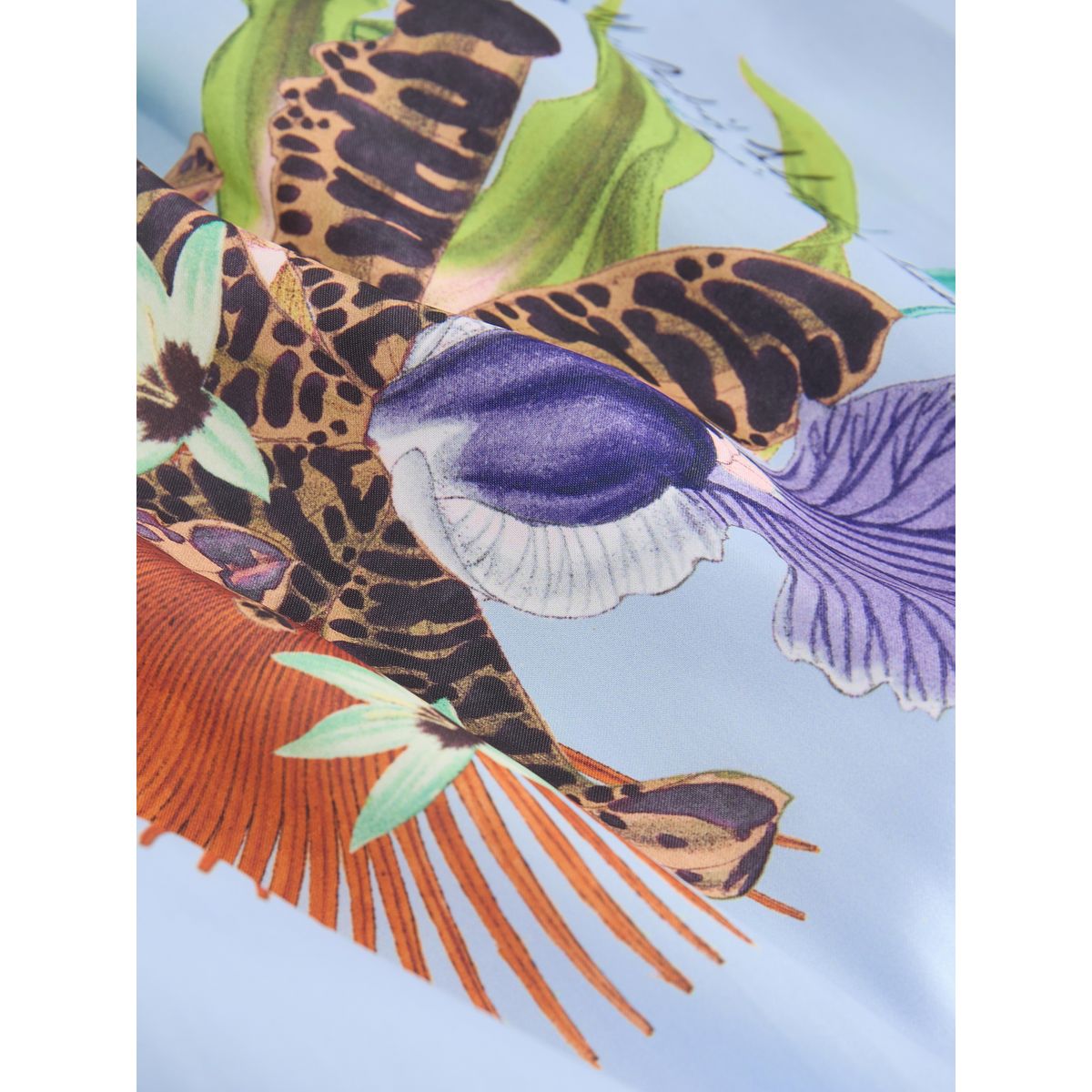 Jupe longue satin botanique kew collection bleu motif fleurs, NEXT