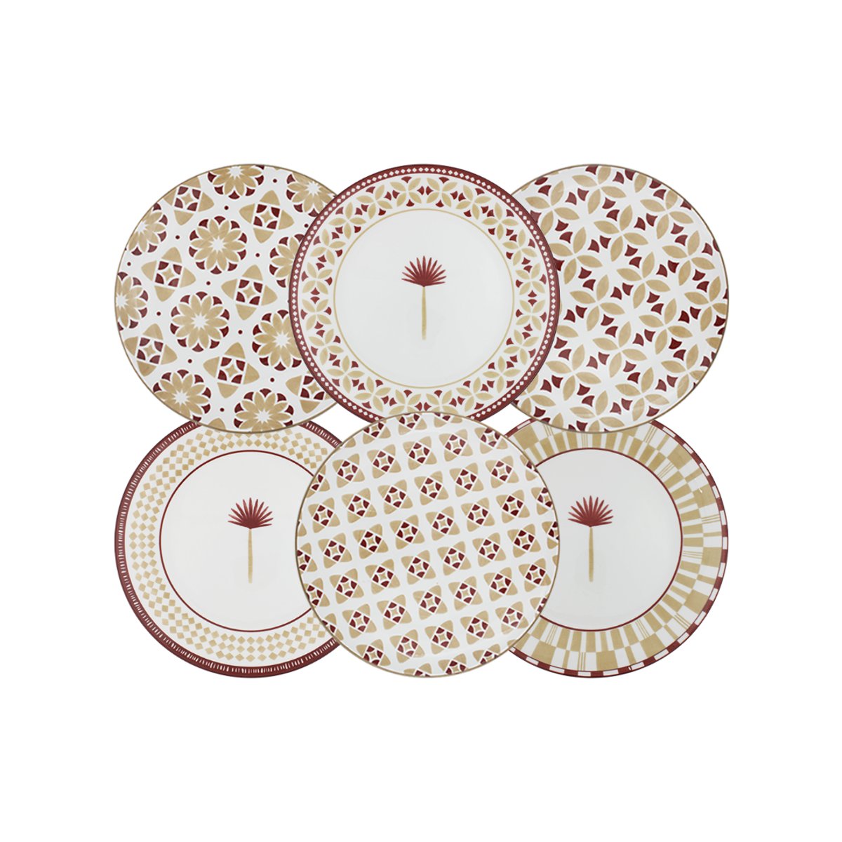 Lot de 6 petites assiettes, SABELA multicolore, ARTIME