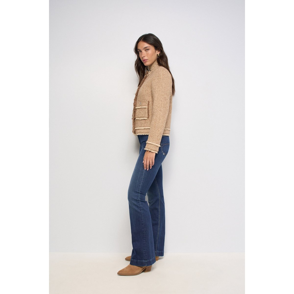 VESTE EN TWEED AVEC LAINE marron, SALSA JEANS