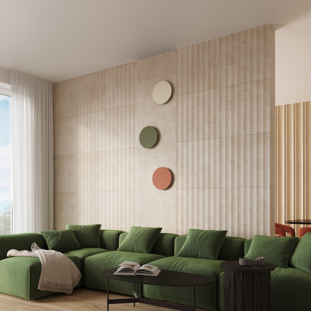 Applique murale Acier Vert Olive LED 1 Borgen vert olive, EDEN