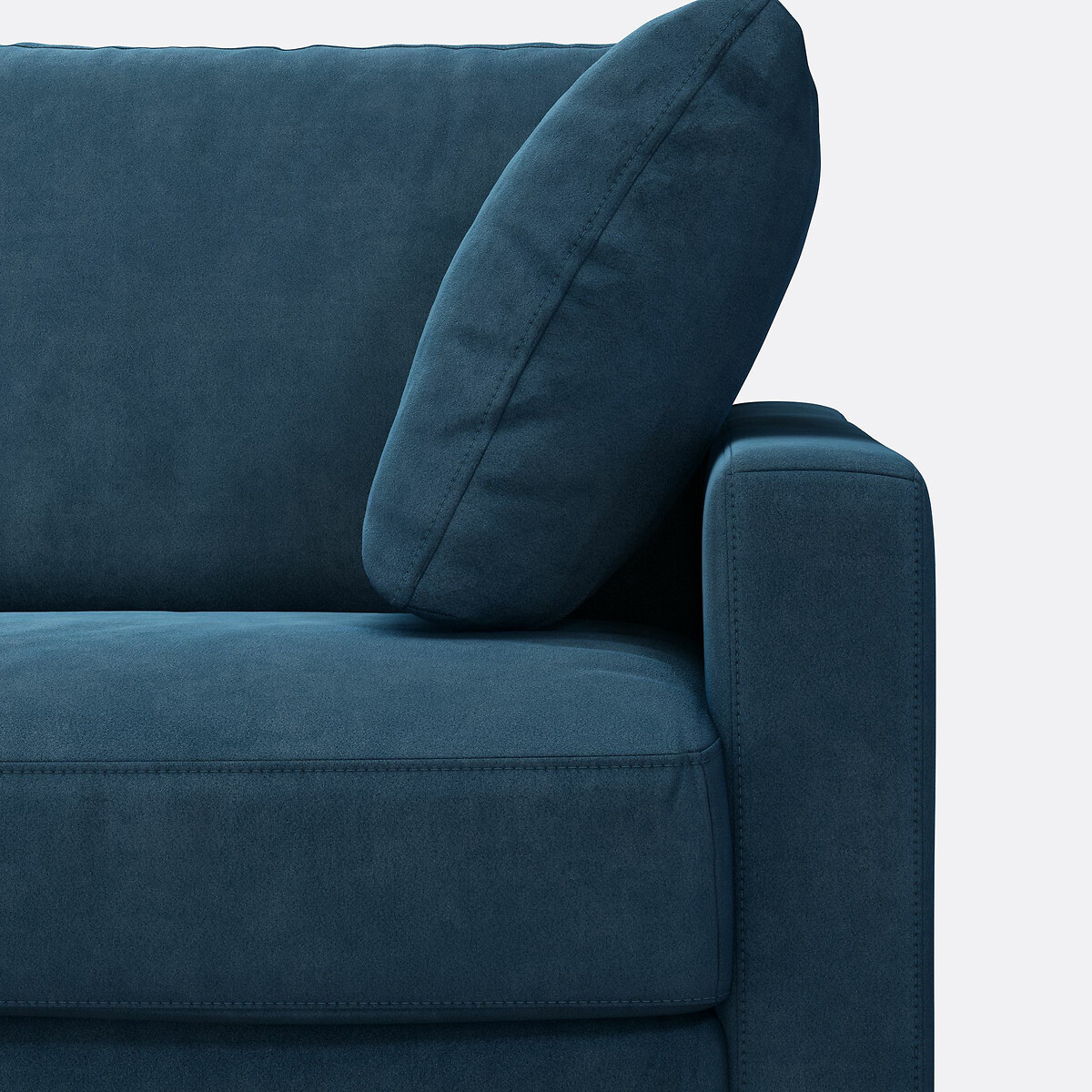 Canapé d'angle, convertible, 4 places, en velours, Comfort Bultex®, TIMOR bleu de prusse, LA REDOUTE INTERIEURS