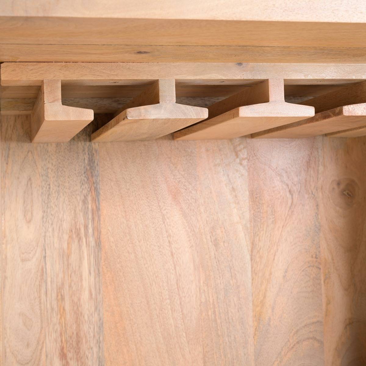Bar en bois de manguier  YLENA bois clair, MADE IN MEUBLES 