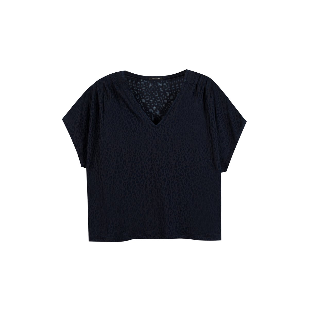 Tee-shirt loose imprimé léopard marine foncé, IKKS