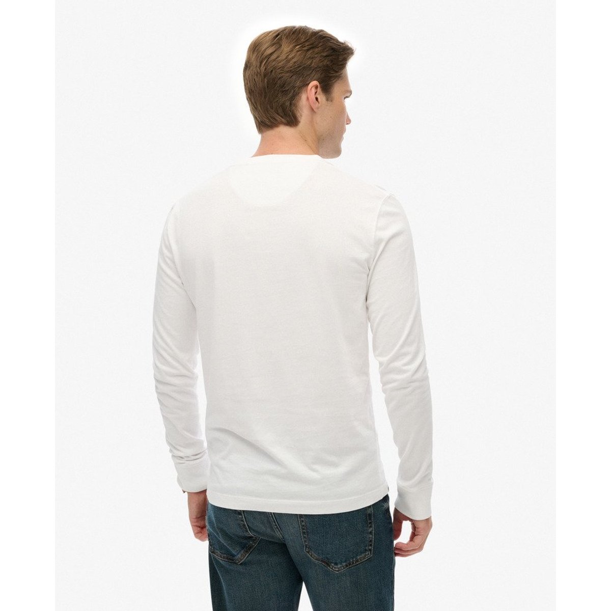 T-shirt Henley Classic Essential optic, SUPERDRY