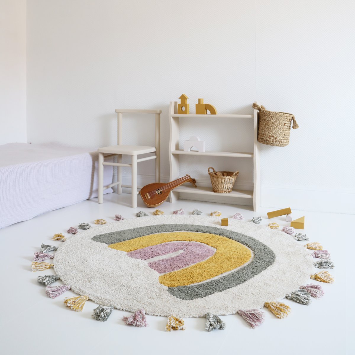 Tapis enfant coton lavable arc en ciel RAINBOW moss, NATTIOT