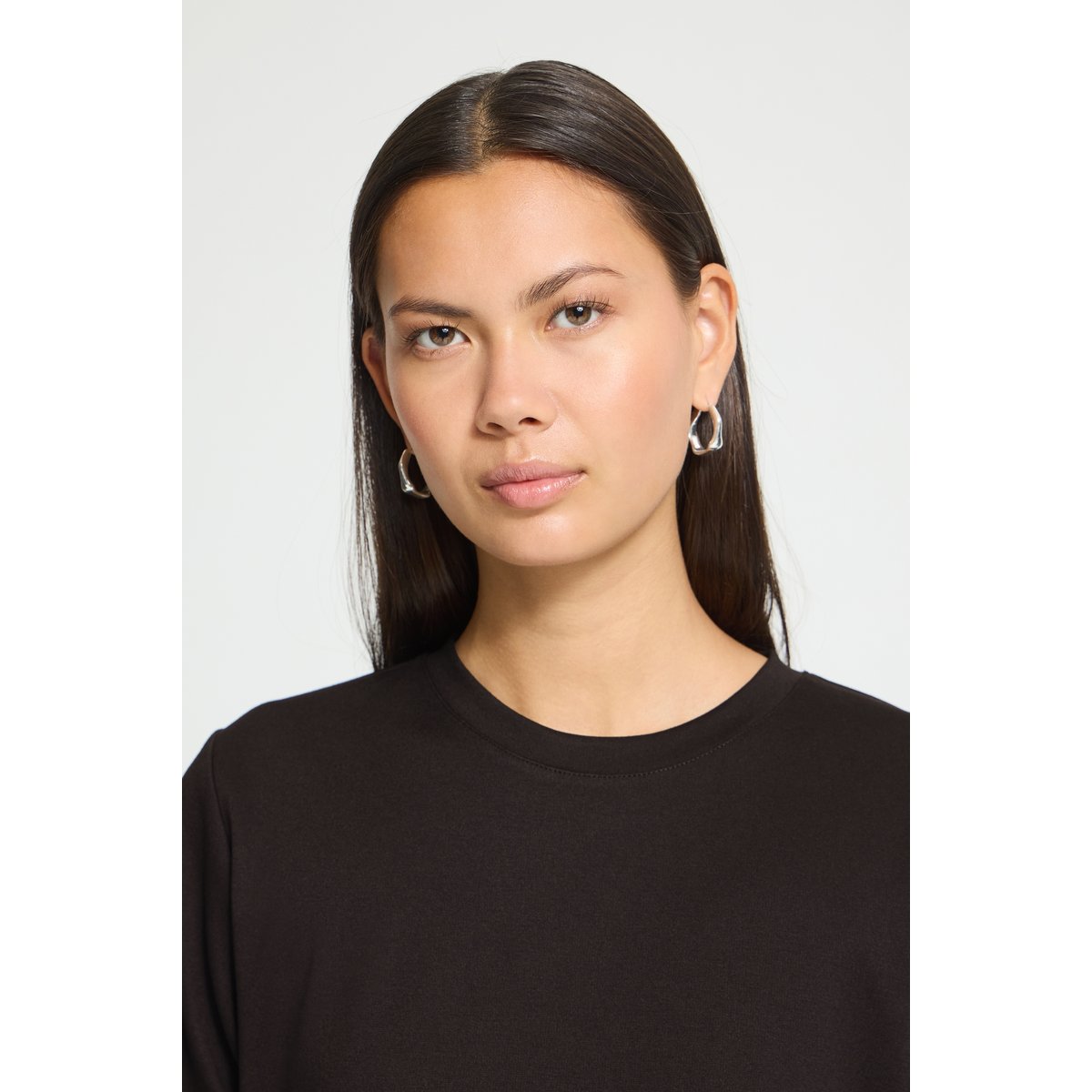 T-shirt manches courtes col rond noir, ICHI
