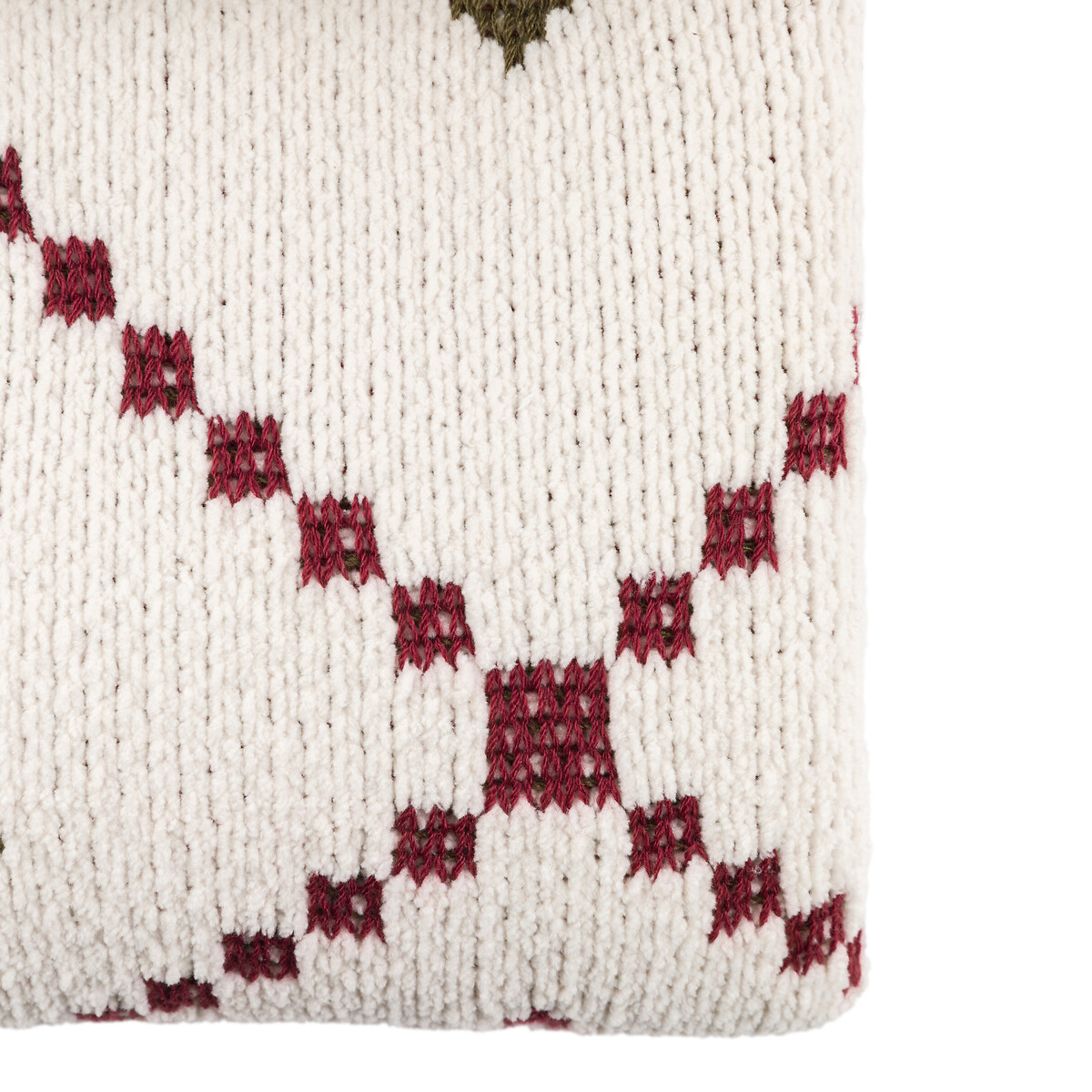 Fairisle Weave Chenille Woven Throw green, ÉDITÉ