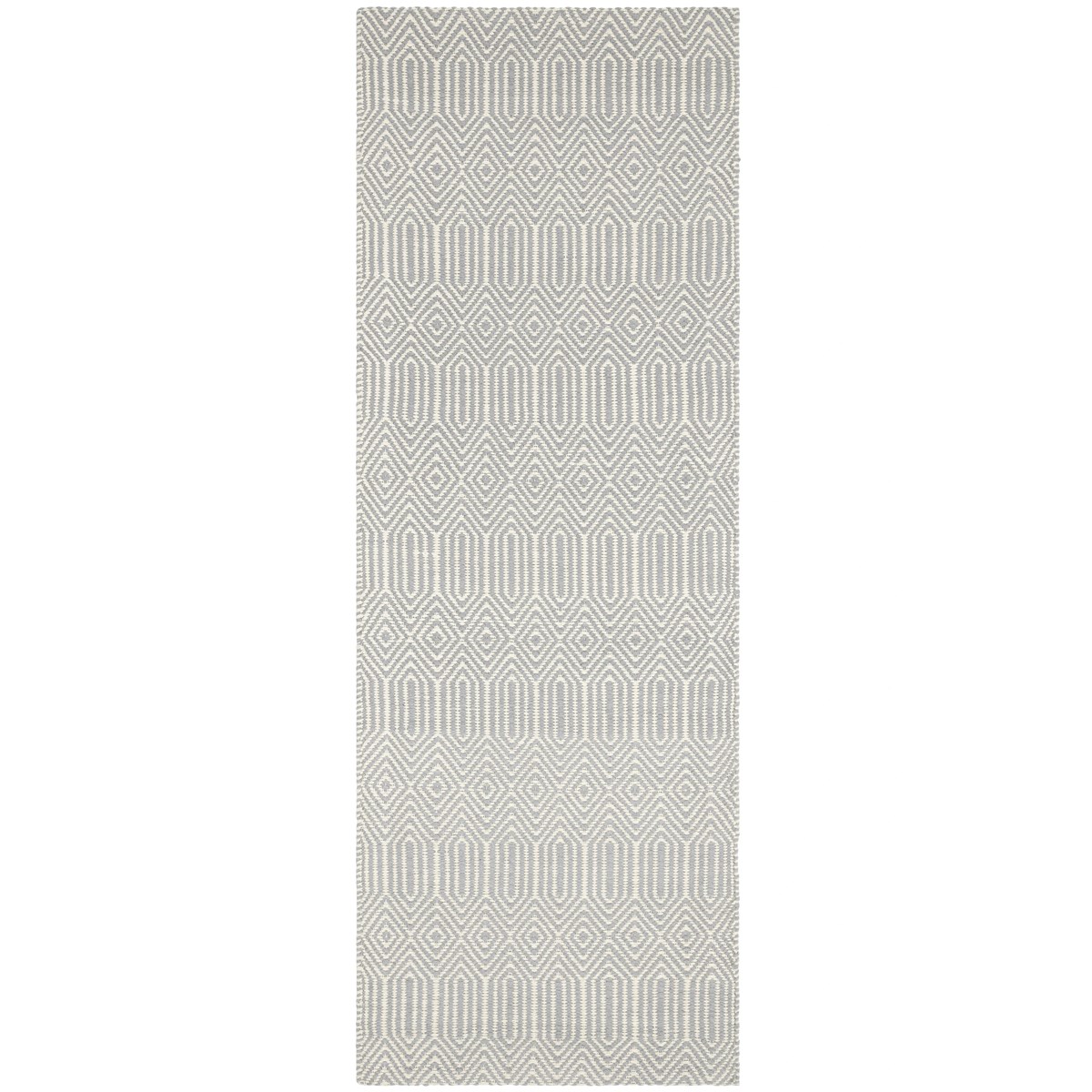 Tapis Laine et Coton tissé main style berbère SILWAN argent, NOVATREND