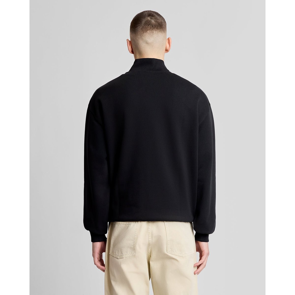 Sweat-shirt camionneur épais script zippé noir jais, LYLE & SCOTT