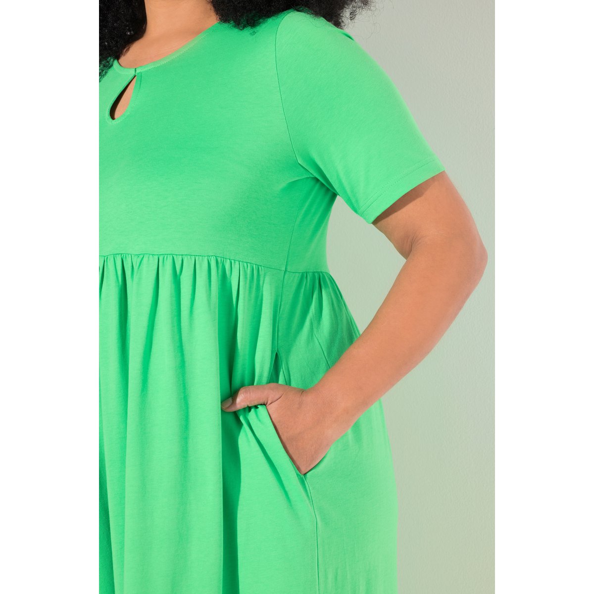 Robe maxi coupe évasée, poches menthe verte, ULLA POPKEN