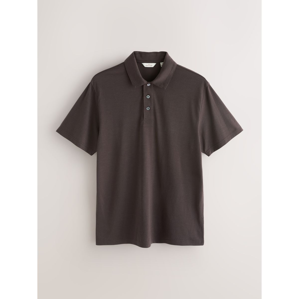 Polo en laine mérinos mélangée Signature marron, NEXT
