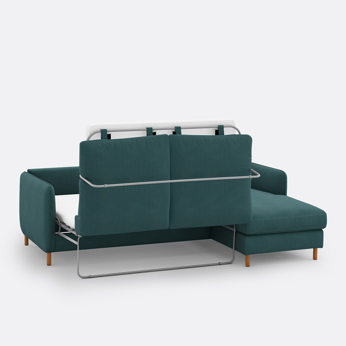 Canapé d'angle convertible, 4 places, en coton et polyester, LOMÉO vert eucalyptus, LA REDOUTE INTERIEURS