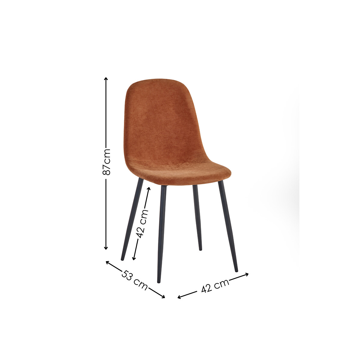 Set of 4 Lucia Chenille Upholstered Dining Chairs terracotta, SO'HOME