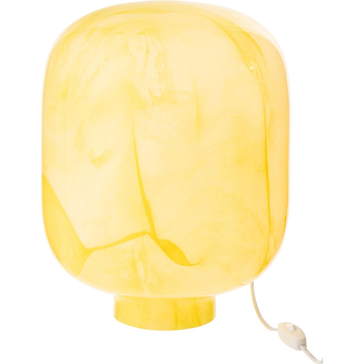 Lampe de table boule en verre soufflé jaune, RECOLLECTION