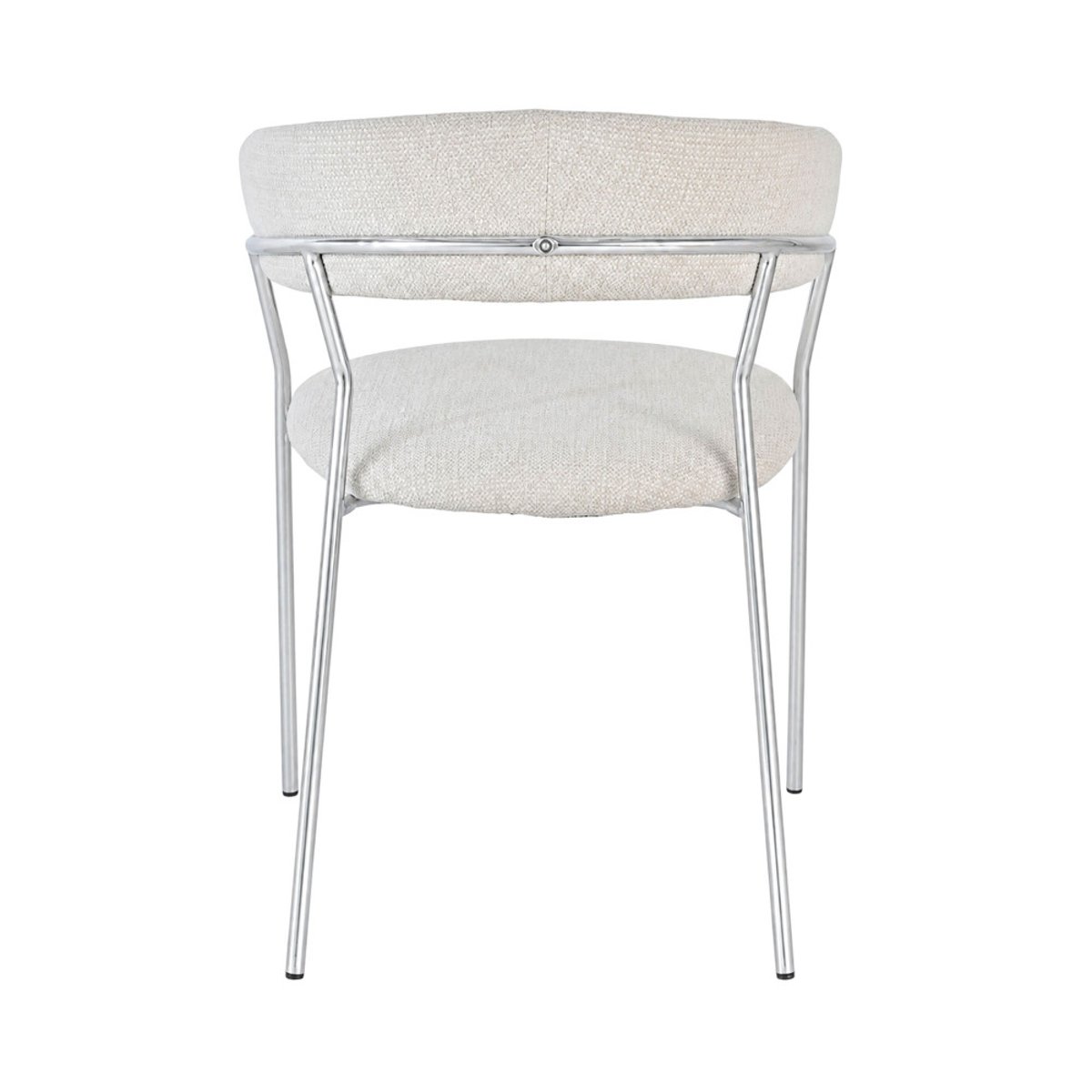 Lot de 2 fauteuils de table en tissu pieds chrome- CELESTY beige, DRAWER