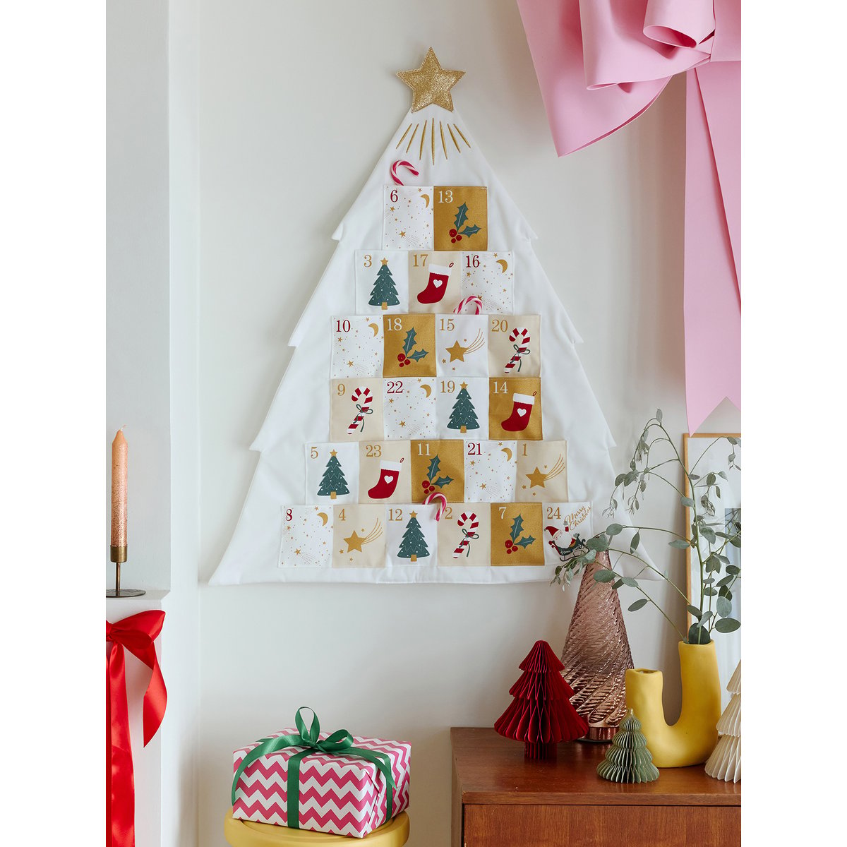 Calendrier de l'avent Sapin blanc blanc, VERTBAUDET