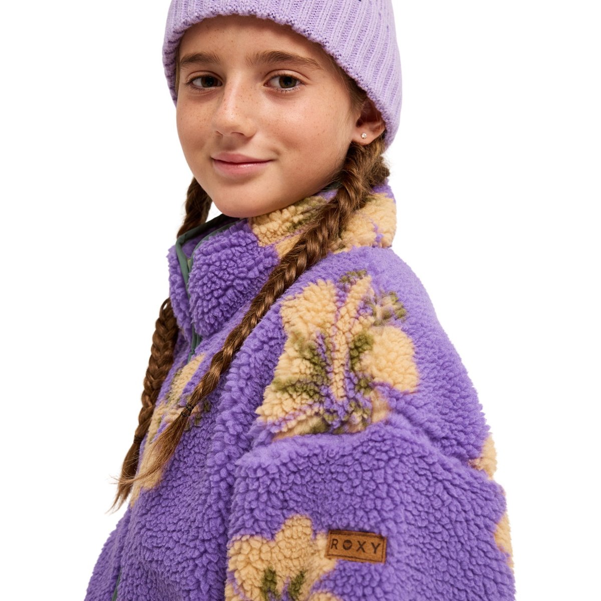 Polaire à zip LIKE ELECTRICITY. violet dahlia purple bold hibi, ROXY