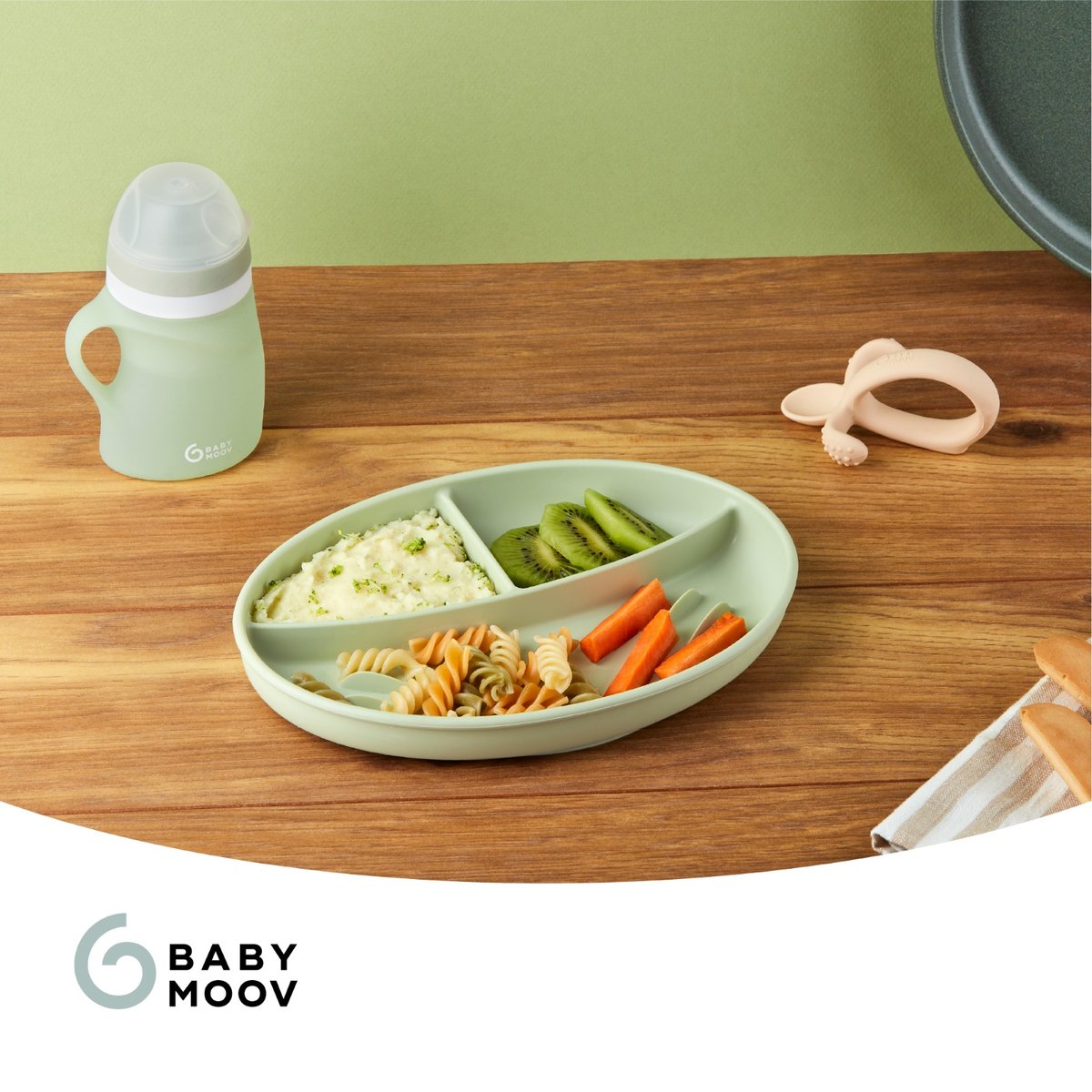 Cuillère de dentition pour bébé beige, BABYMOOV
