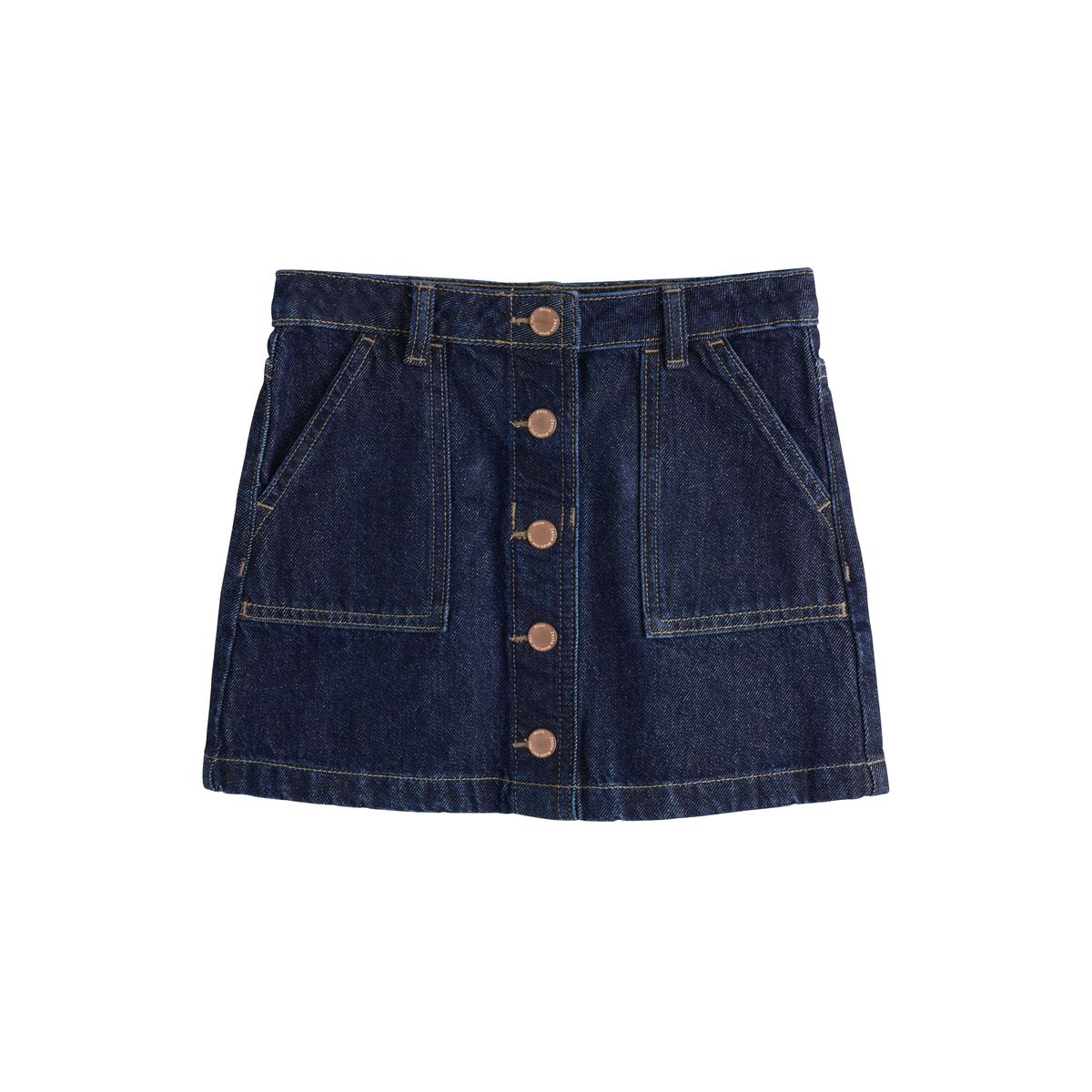 Jupe boutonnée sur le devant dark wash denim, NEXT