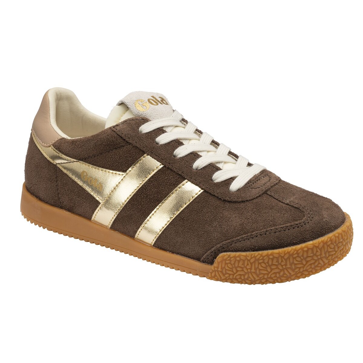 Baskets en cuir, ELAN GLITZ marron/or, GOLA