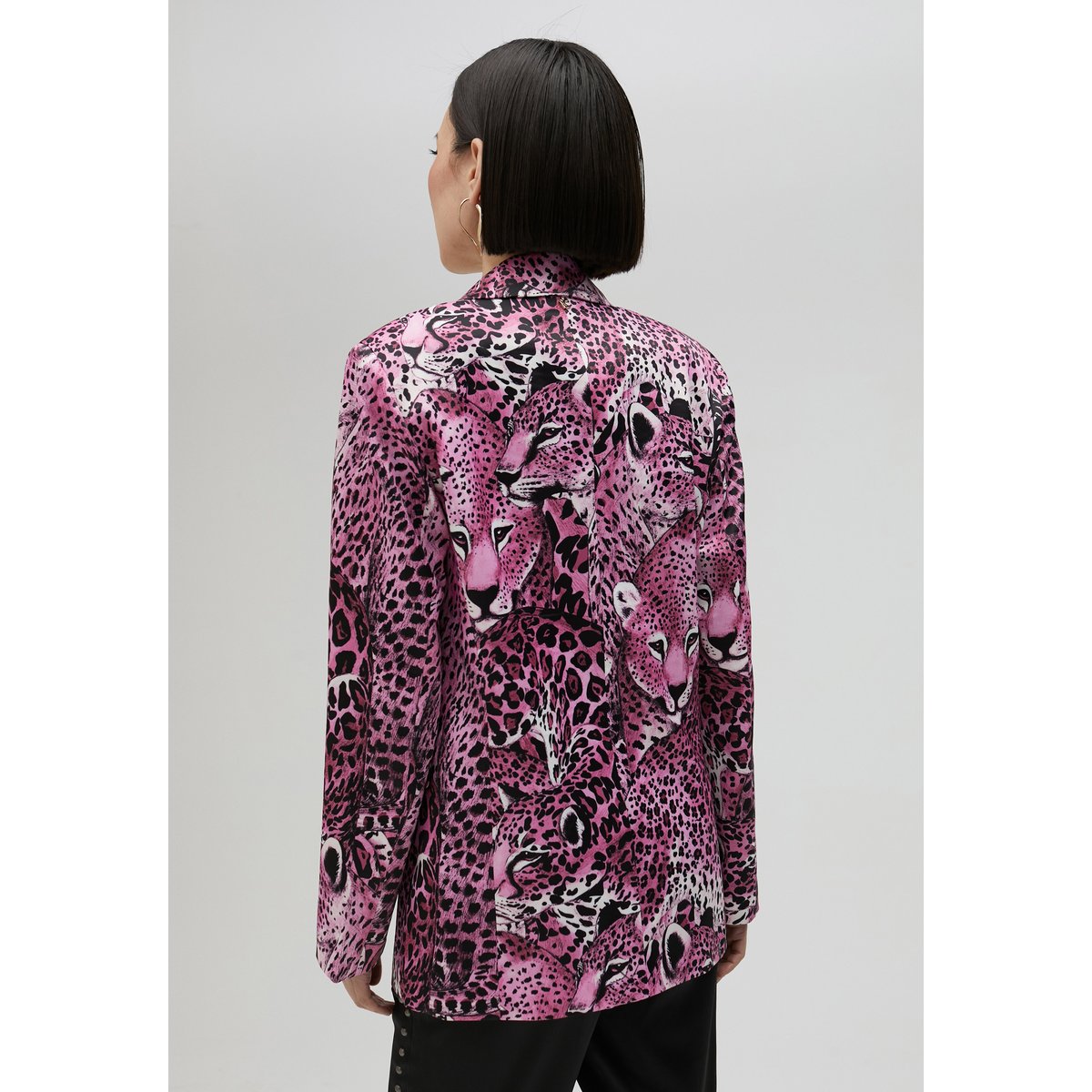Blazer en satin imprimé léopard léopard, LOLA CASADEMUNT