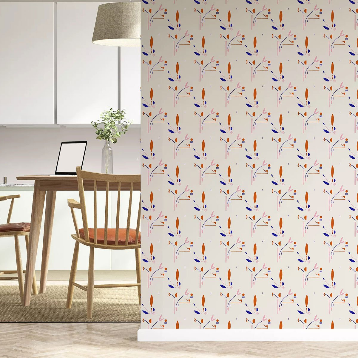 Papier peint symbolique floral intissé, HEXOA