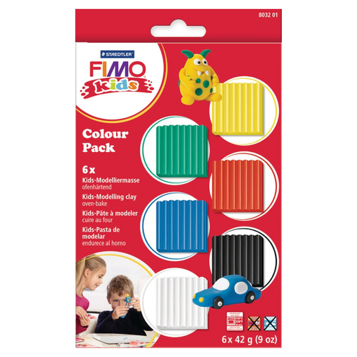 Kids 6 Pains de couleur couleur unique, FIMO