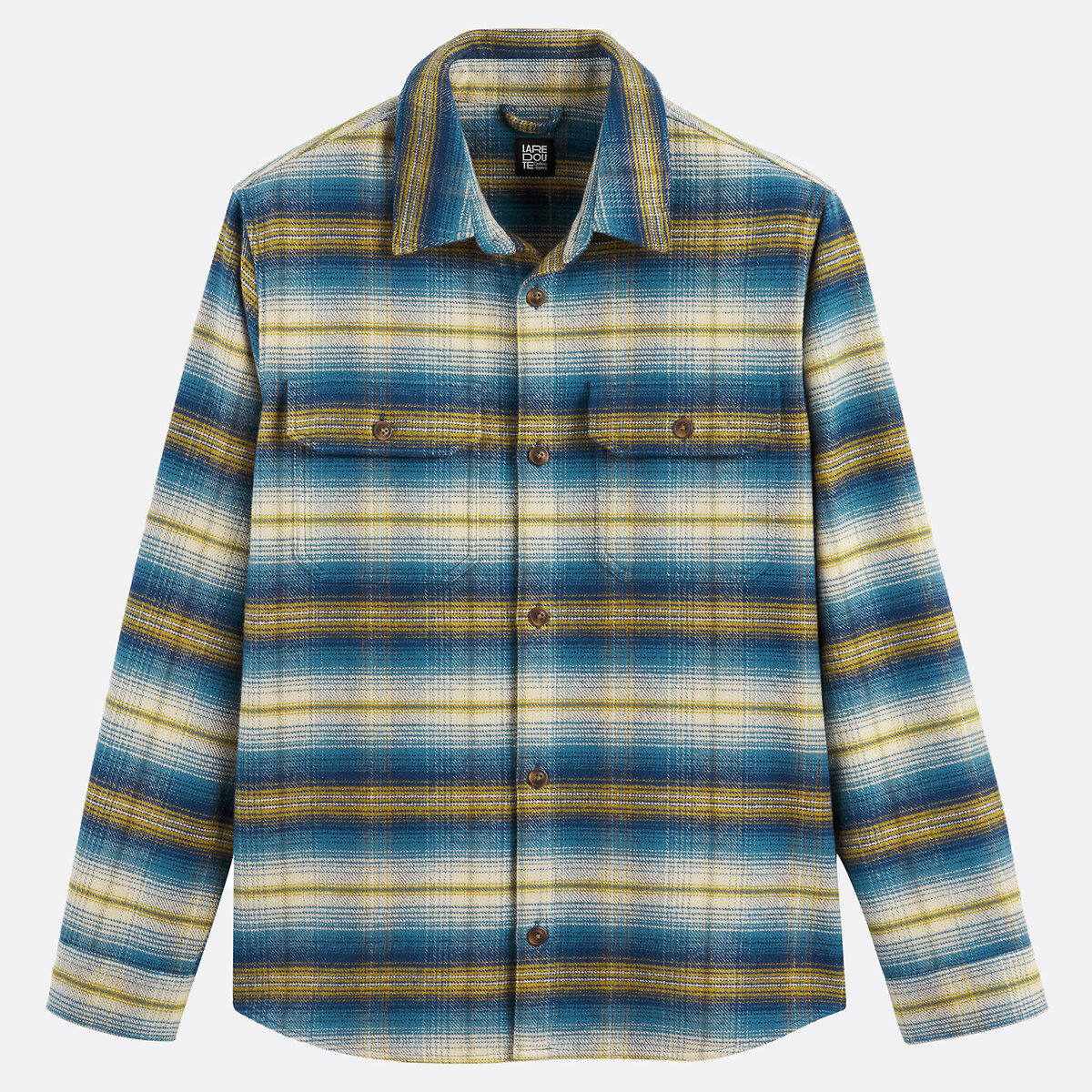Checked Brushed Shacket blue checks, LA REDOUTE COLLECTIONS