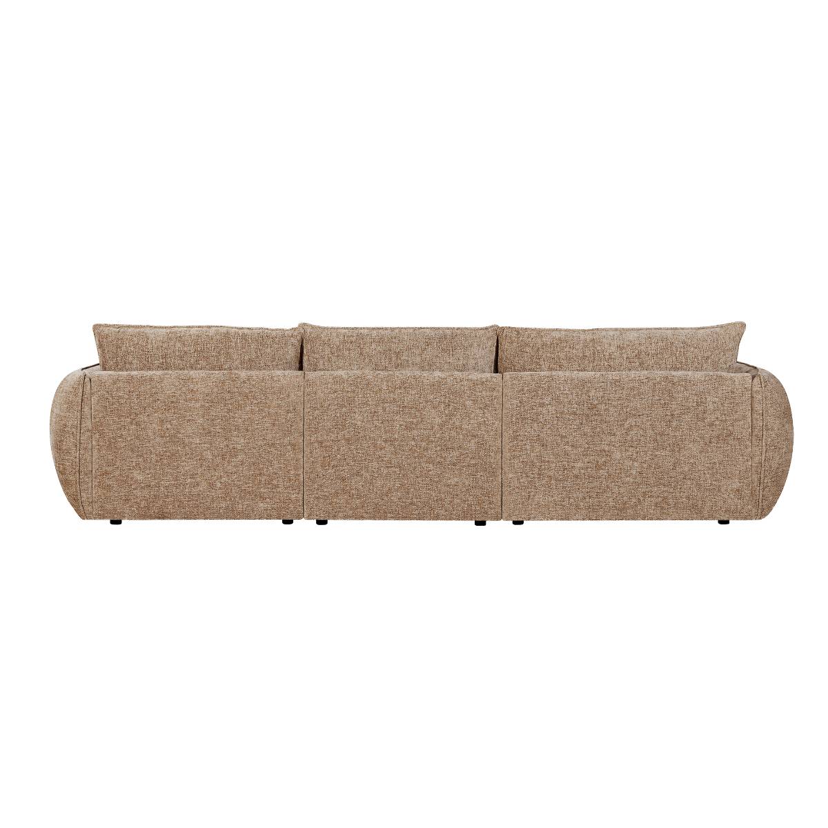 Canapé angle en tissu marron, MADE IN MEUBLES