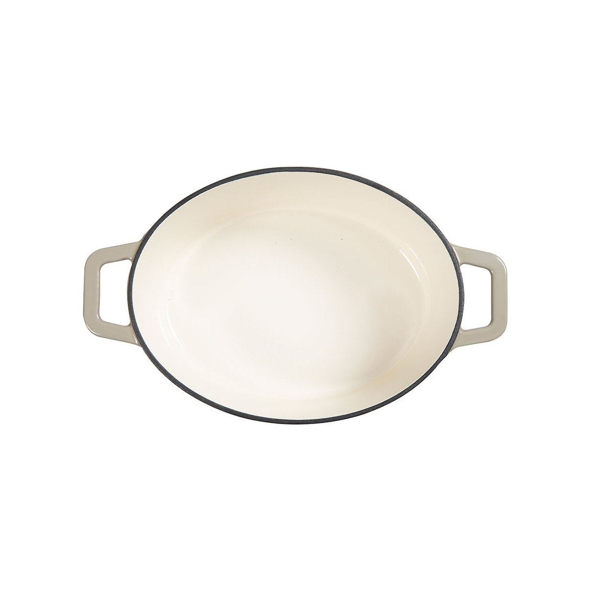 Cocotte ovale en fonte gris, LIVOO