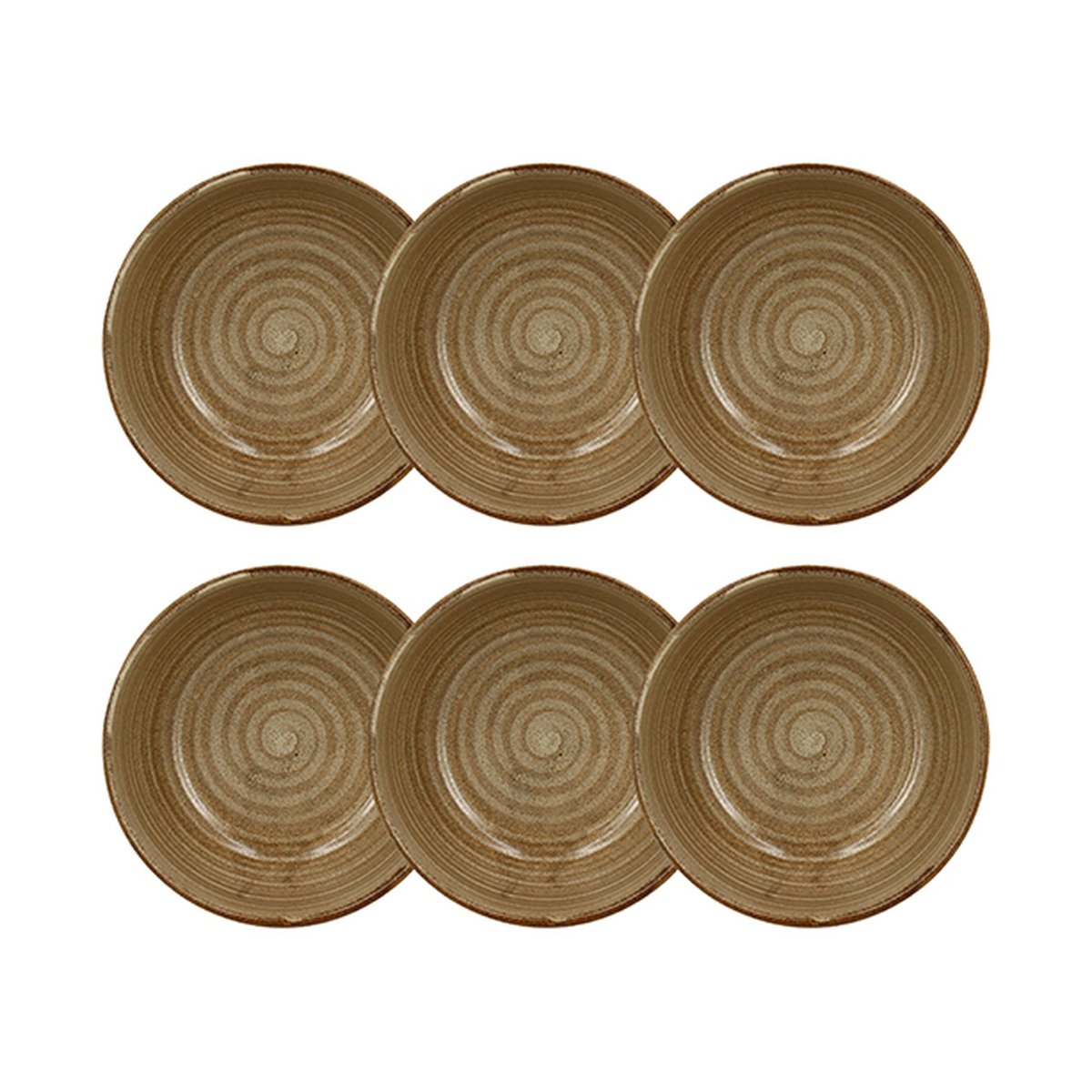 Lot de 6 bols 90cl en grès, TURBOLINO marron, NOVASTYL