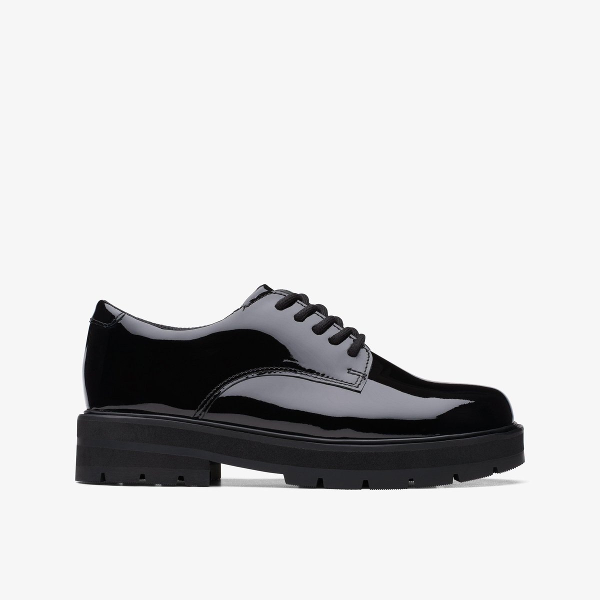 Derbies Cuir Coupe Large PRAGUE LACE O noir, CLARKS
