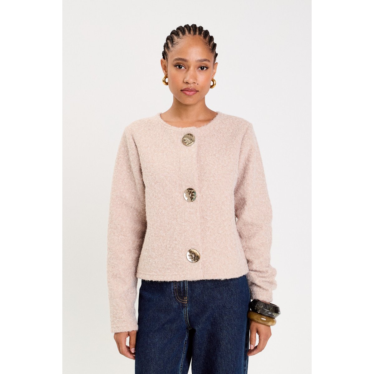 Veste effet polaire beige, CACHE CACHE