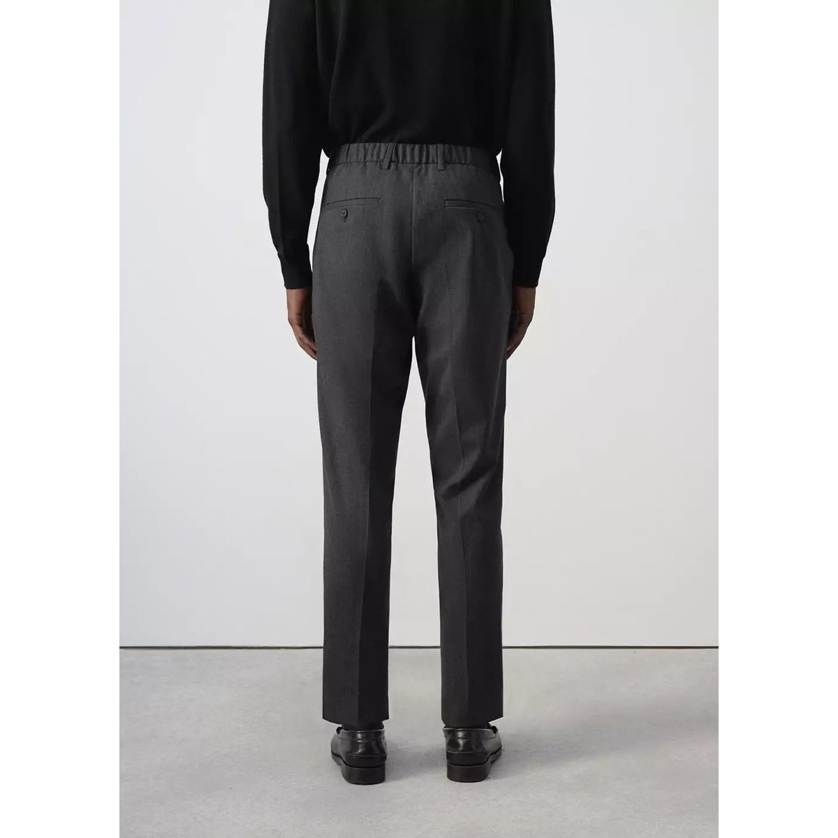 Pantalon Bologna cropped slim-fit gris chiné foncé, MANGO MAN
