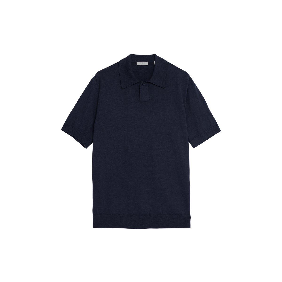 Polo manches courtes maille flammée bleu marine, IKKS