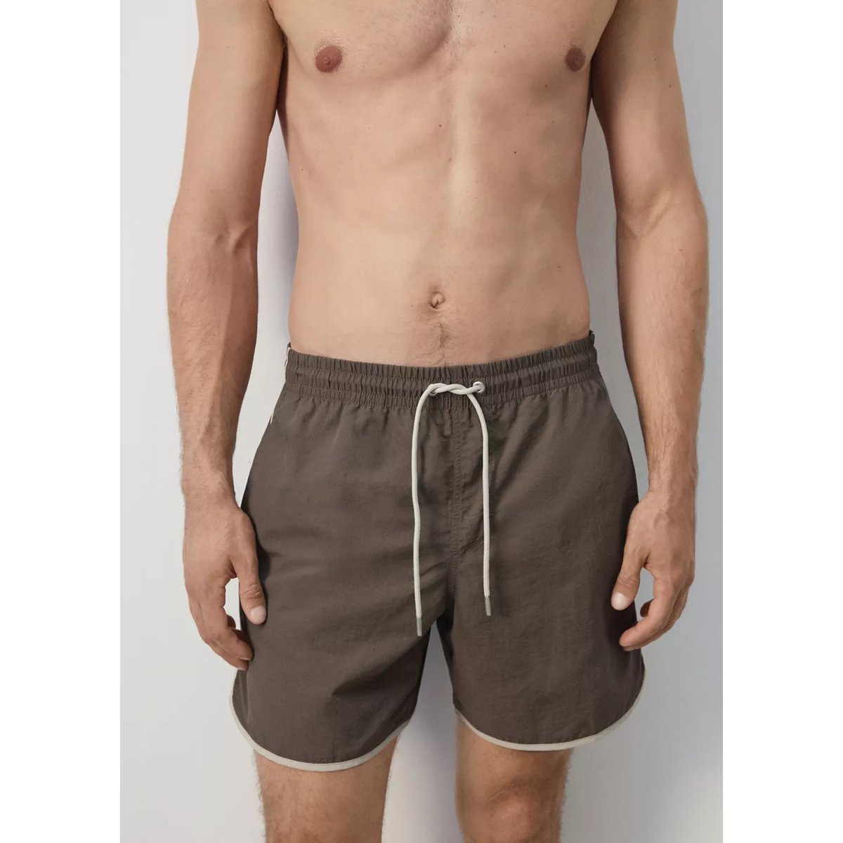 Maillot de bain essentiel cordon marron, MANGO MAN