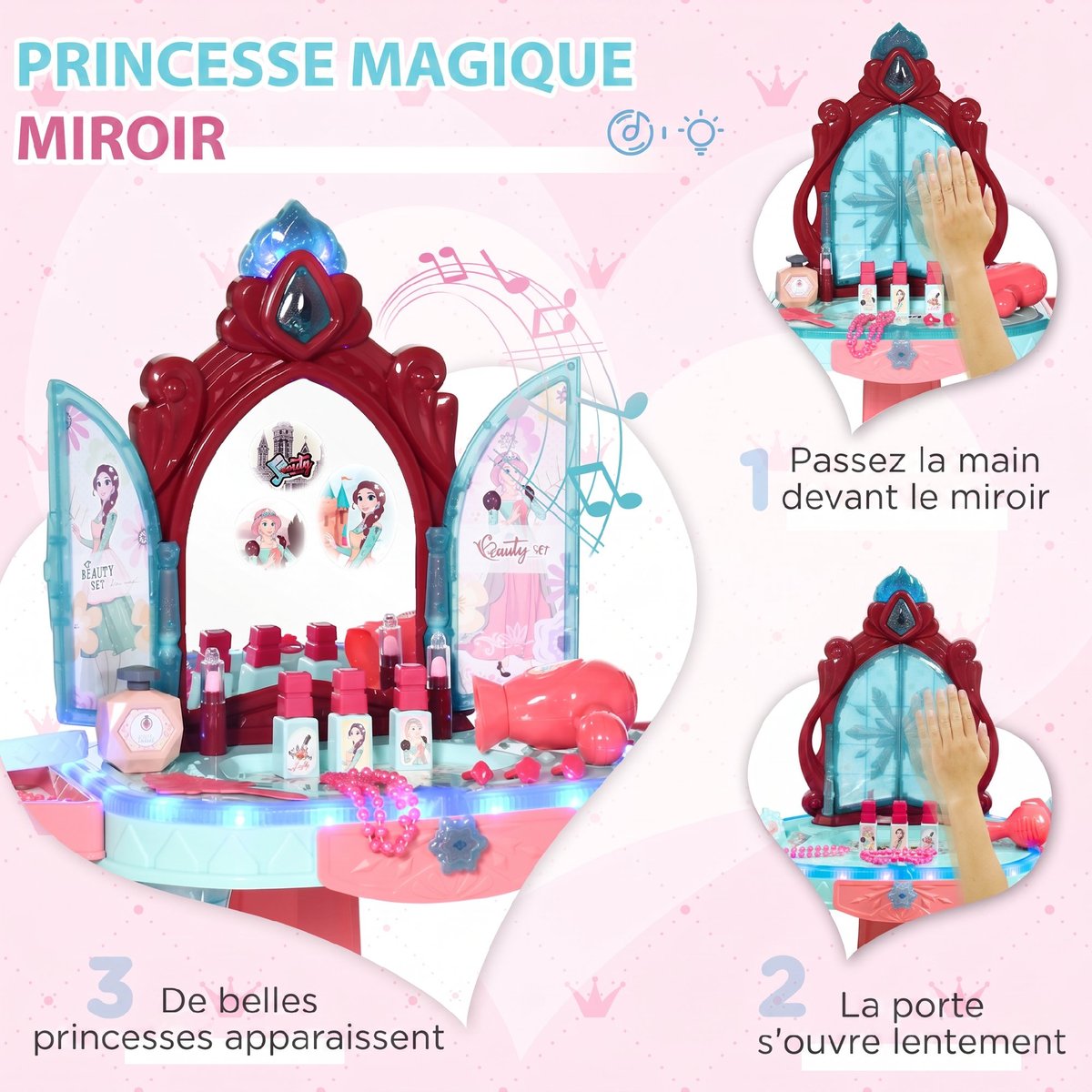 Ensemble de jeu « Coiffeuse pour enfants » PP multicolore, AIYAPLAY