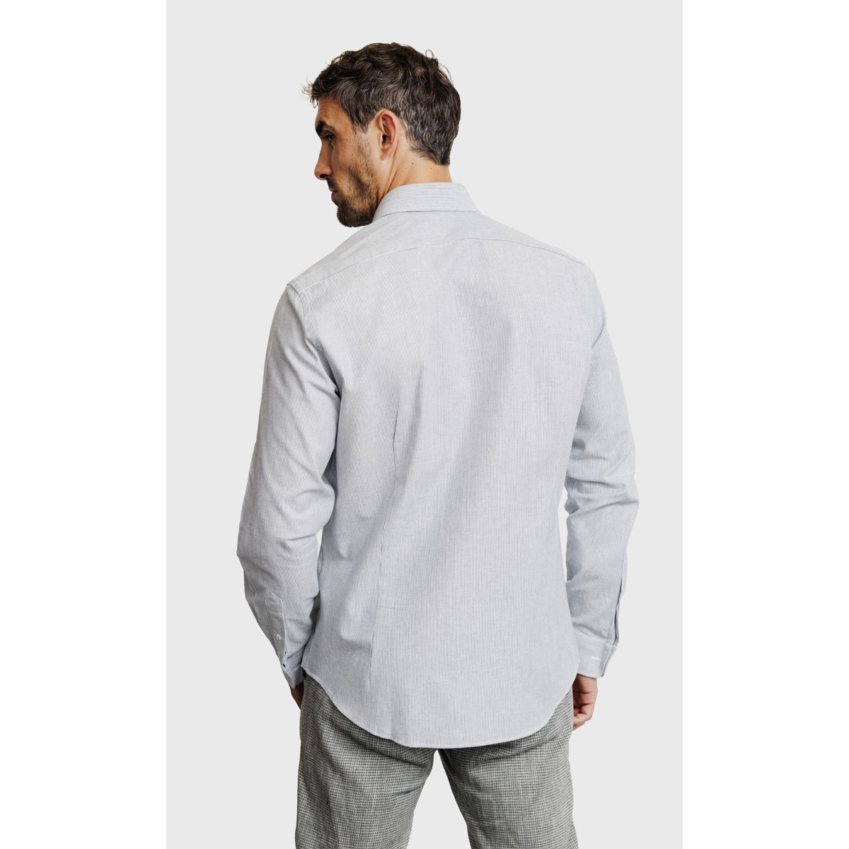 Chemise Regular fit à rayures aspect denim bleu ciel, ACROSS
