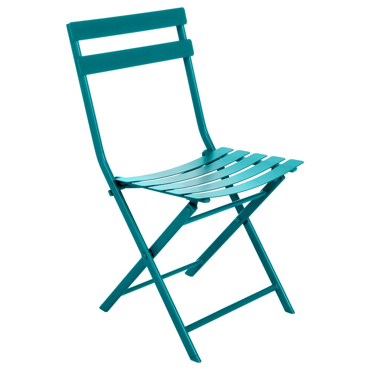 Chaise de jardin pliante en acier GREENSBORO bleu canard, HESPERIDE