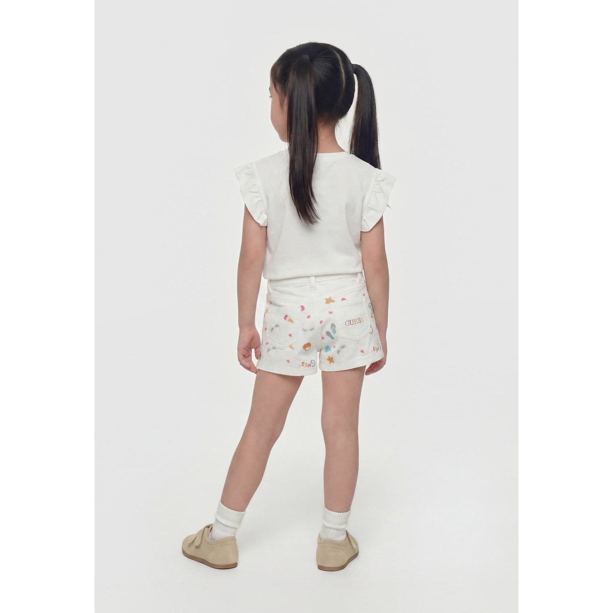 Shorts Brodés blanc multicolore, GUESS KIDS